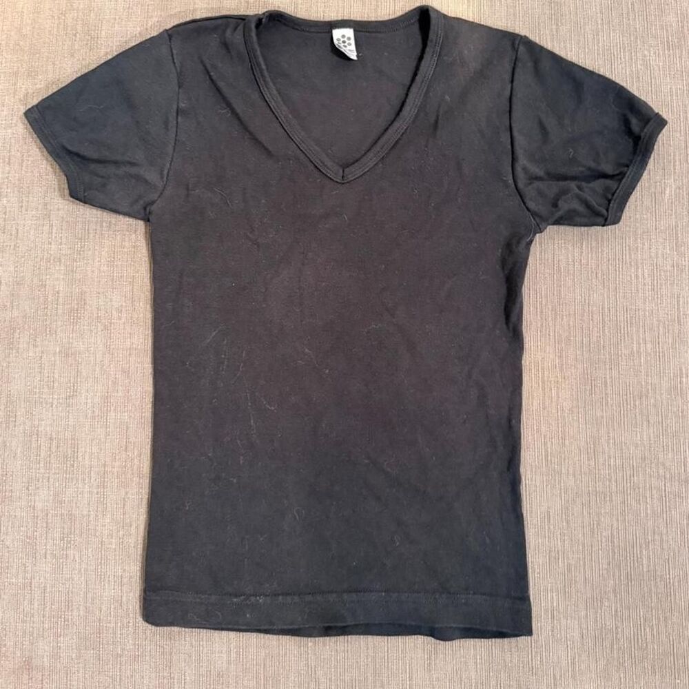 Basic American Apparel black short sleeve tee, size M/OS